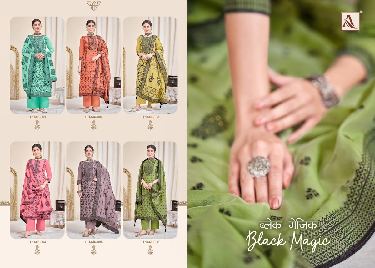 ALOK SUIT BLACK MAGIC H-1446-001 TO H-1446-006 7
