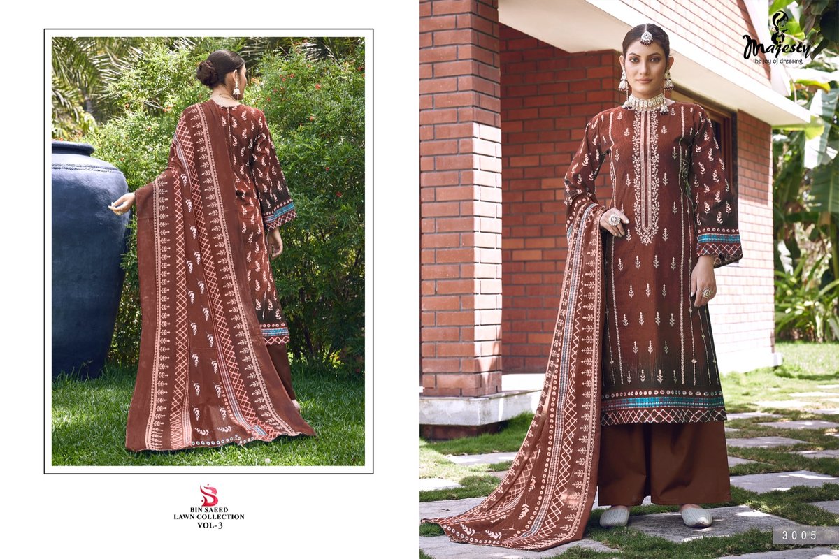 MAJESTY BIN SAEED LAWN COLLECTION VOL-3 3005 TO 3008 1