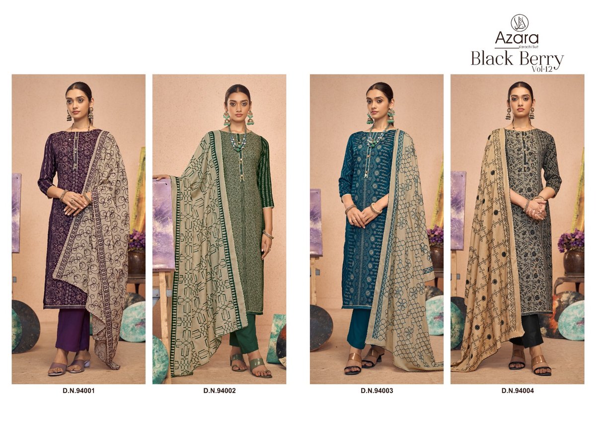 RADHIKA FASHION AZARA BLACK BERRY VOL-12 94001 TO 94004 5