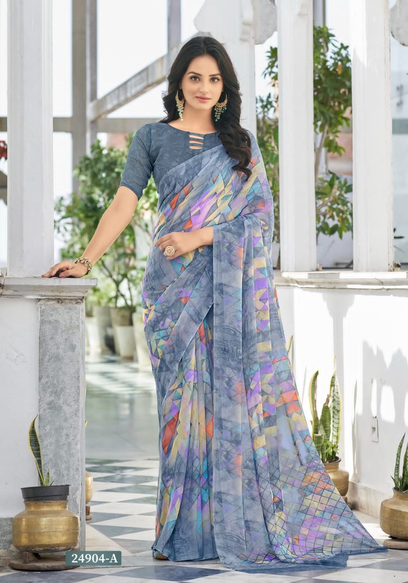 Ruchi Saree Star Chiffon 122nd Edition 24901 to 24906 Colors Series 7