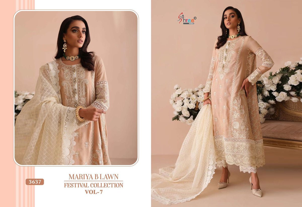 SHREE FAB MARIYA B FESTIVAL LAWN COLLECTION VOL-7 3635 TO 3637 3