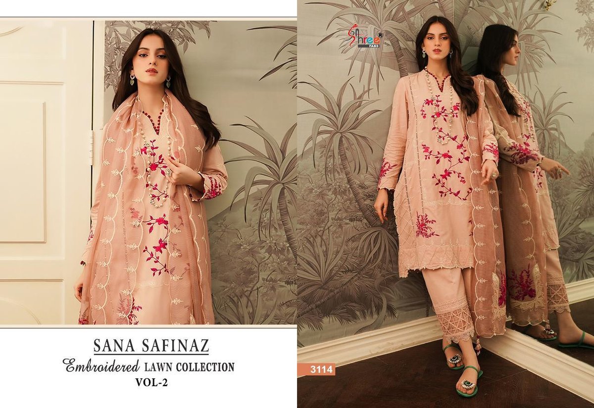 Shree Fab Sana Safinaz Embroidered Lawn Collection Vol-2 3110-3117 Series 5