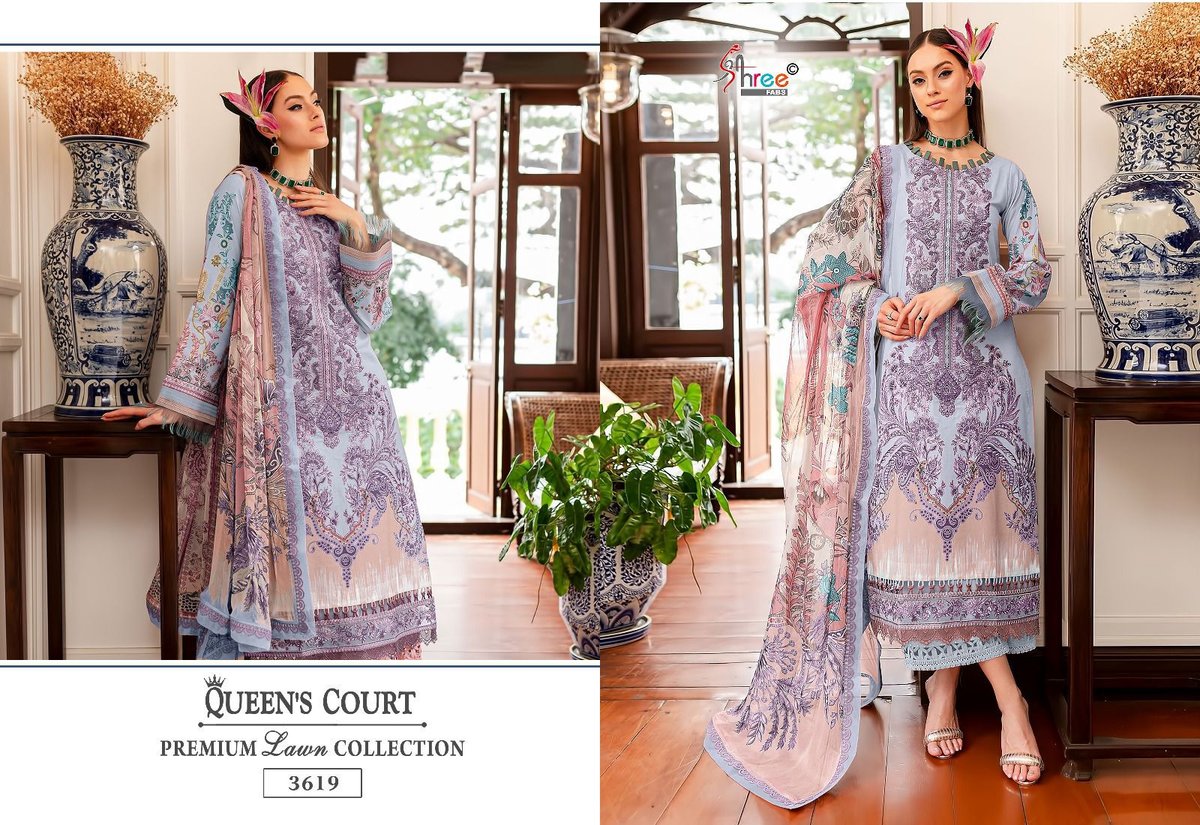 SHREE FAB QUEENS COURT PREMIUM LAWN COLLECTION 3617 TO 3622 3