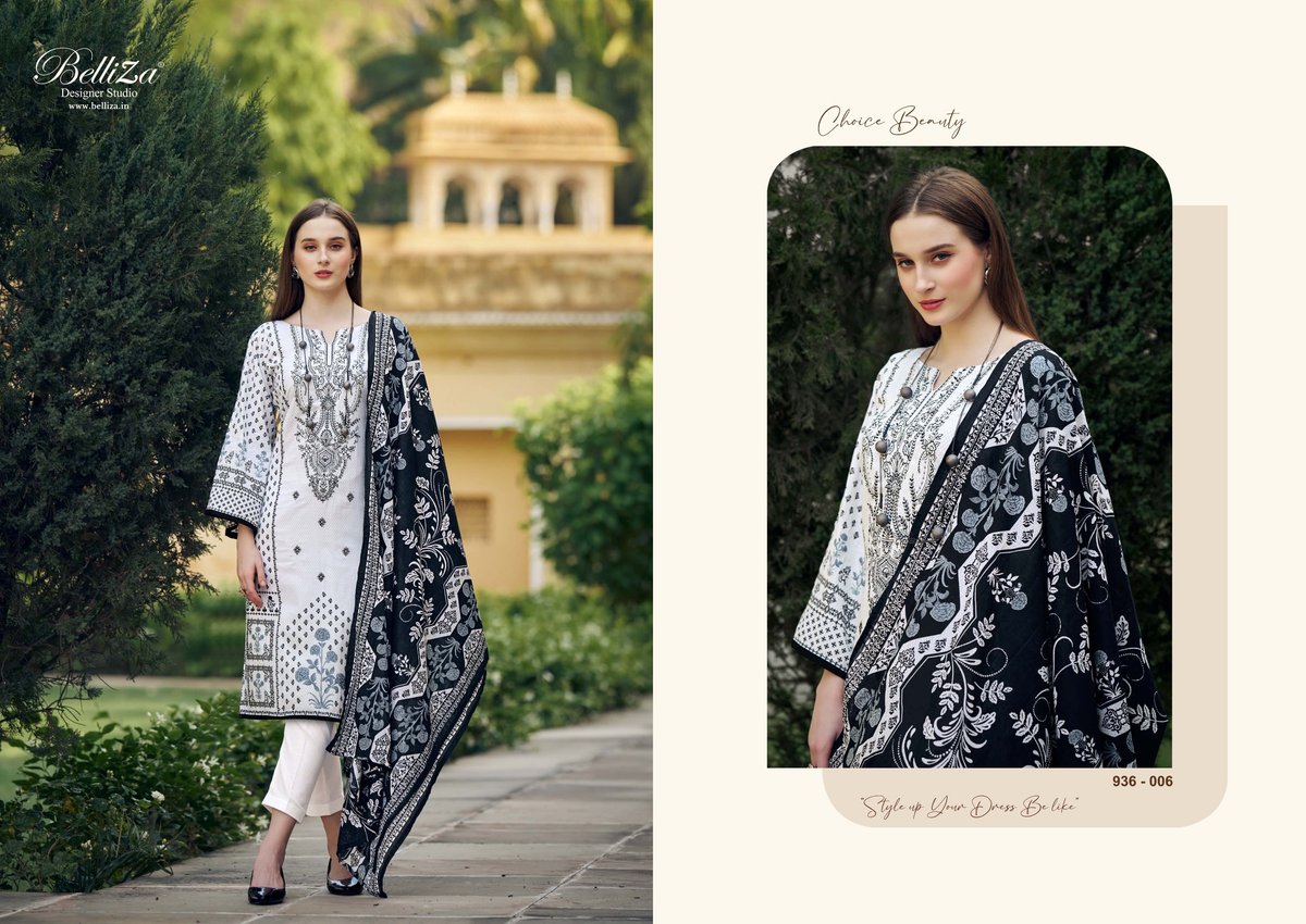 BELLIZA DESIGNER NAIRA BLACK AND WHITE-2 936-001 TO 936-008 6