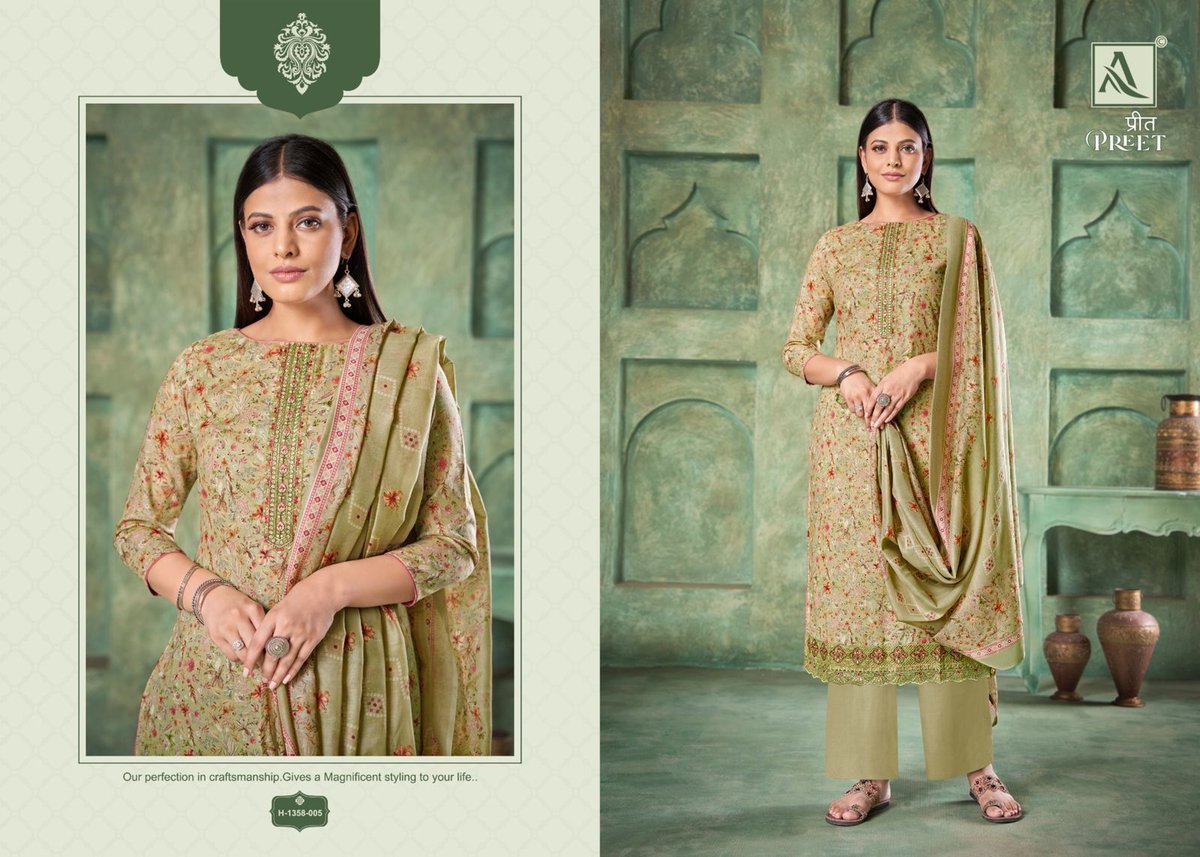 ALOK SUIT PREET H-1358-001 TO H-1358-008 5
