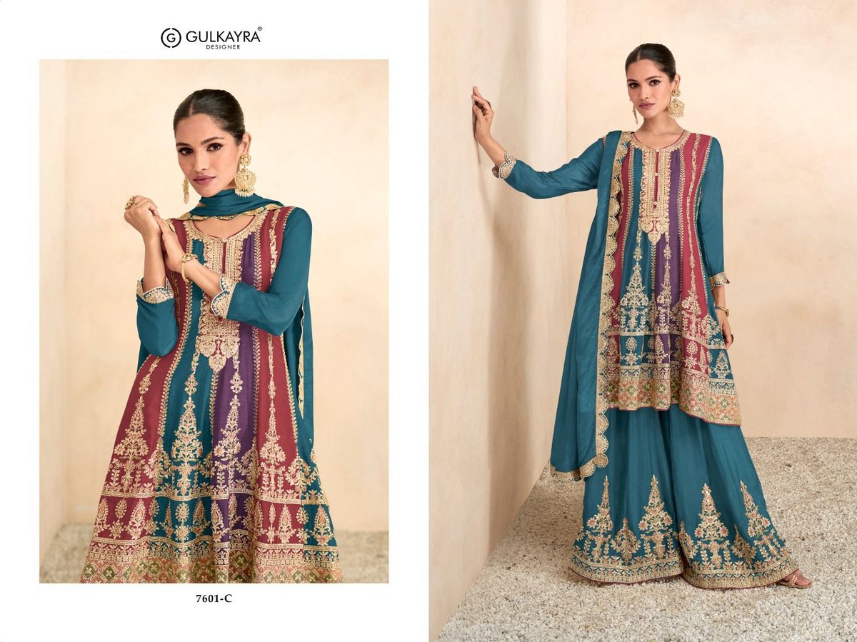 GULKAYRA DESIGNER PREET PLATINUM 7601-A TO 7606-C 3