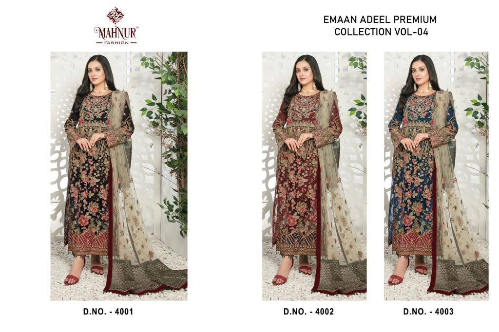 MAHNUR FASHION EMAAN ADEEL PREMIUM VOL-04 4001 TO 4003 4