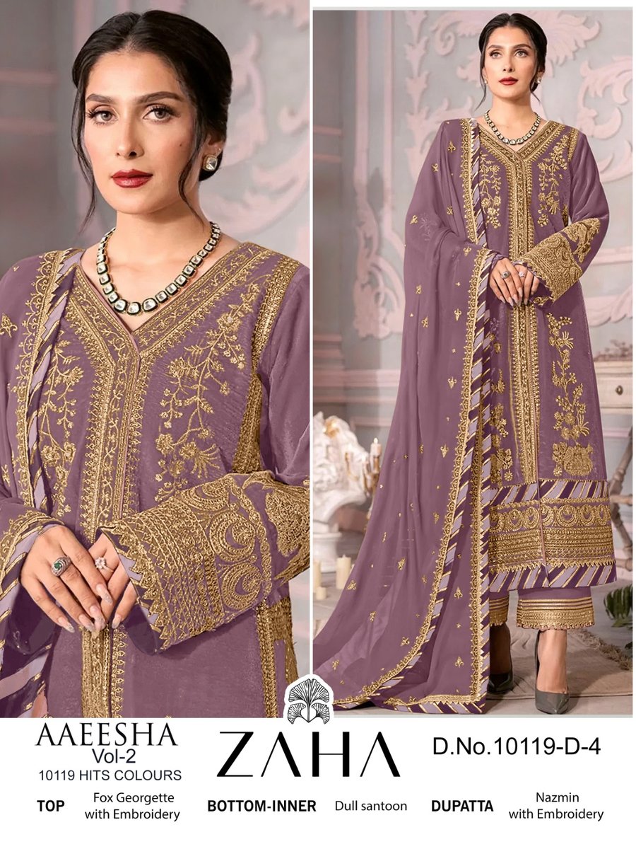 ZAHA AAEESHA VOL-2 10119-D-1 TO 10119-D-4 4