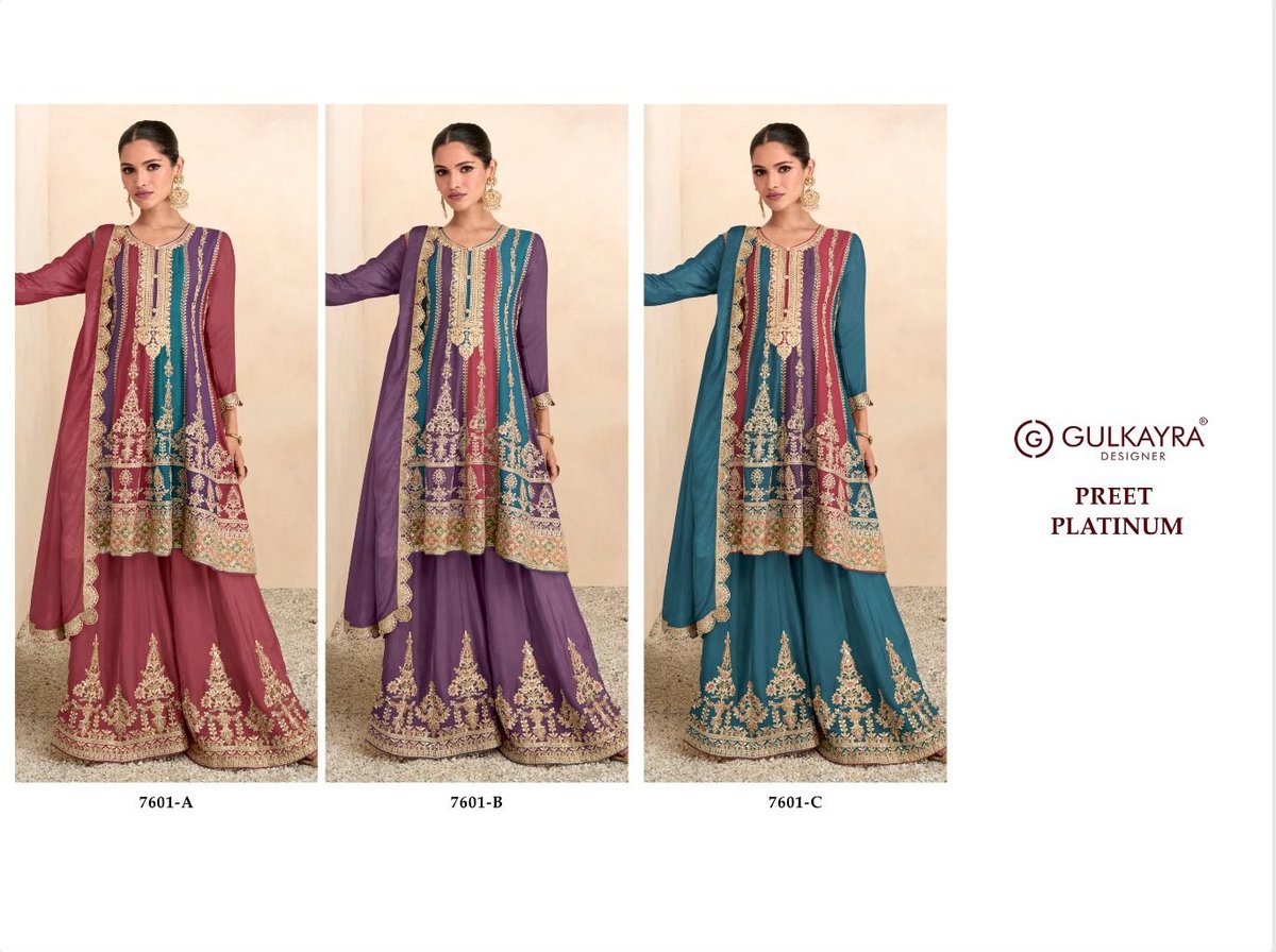 GULKAYRA DESIGNER PREET PLATINUM 7601-A TO 7606-C 4