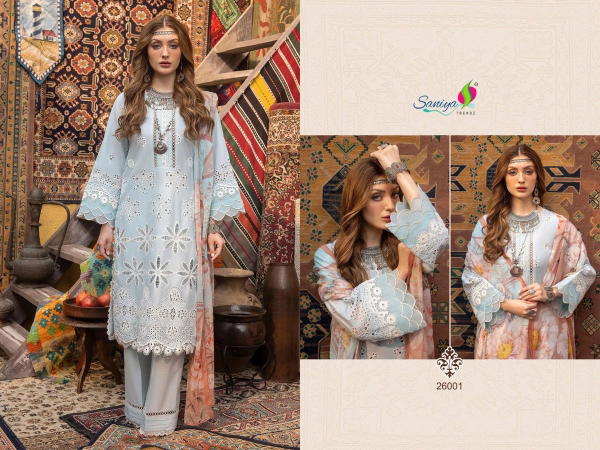 SANIYA TRENDZ ADAN LIBAS CHIKANKARI - 26 26001 TO 26004
