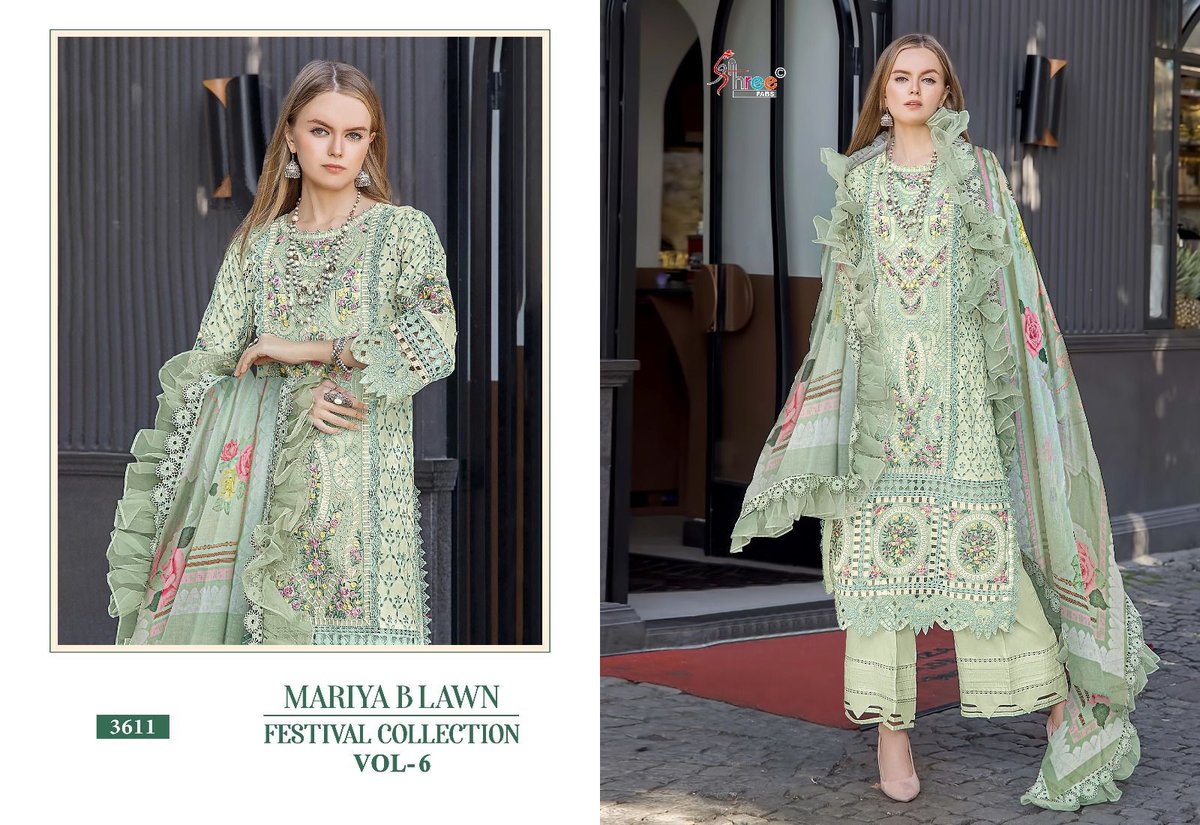 SHREE FAB MARIYA B LAWN FESTIVAL COLLECTION VOL-6 3611 TO 3616 1