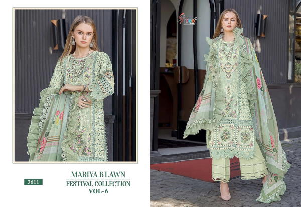SHREE FAB MARIYA B LAWN FESTIVAL COLLECTION VOL-6 3611 TO 3616