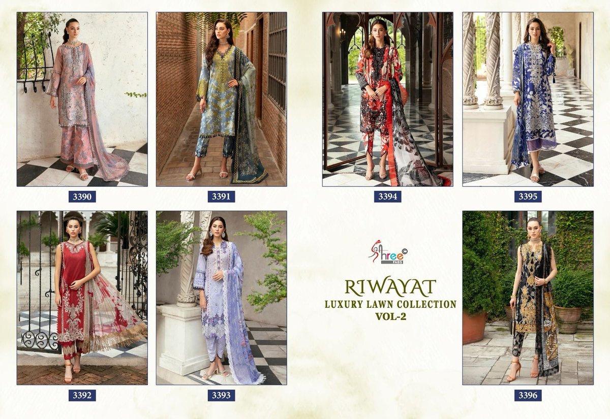 SHREE FAB RIWAYAT LUXURY LAWN COLLECTION VOL-02 3390 TO 3396 8