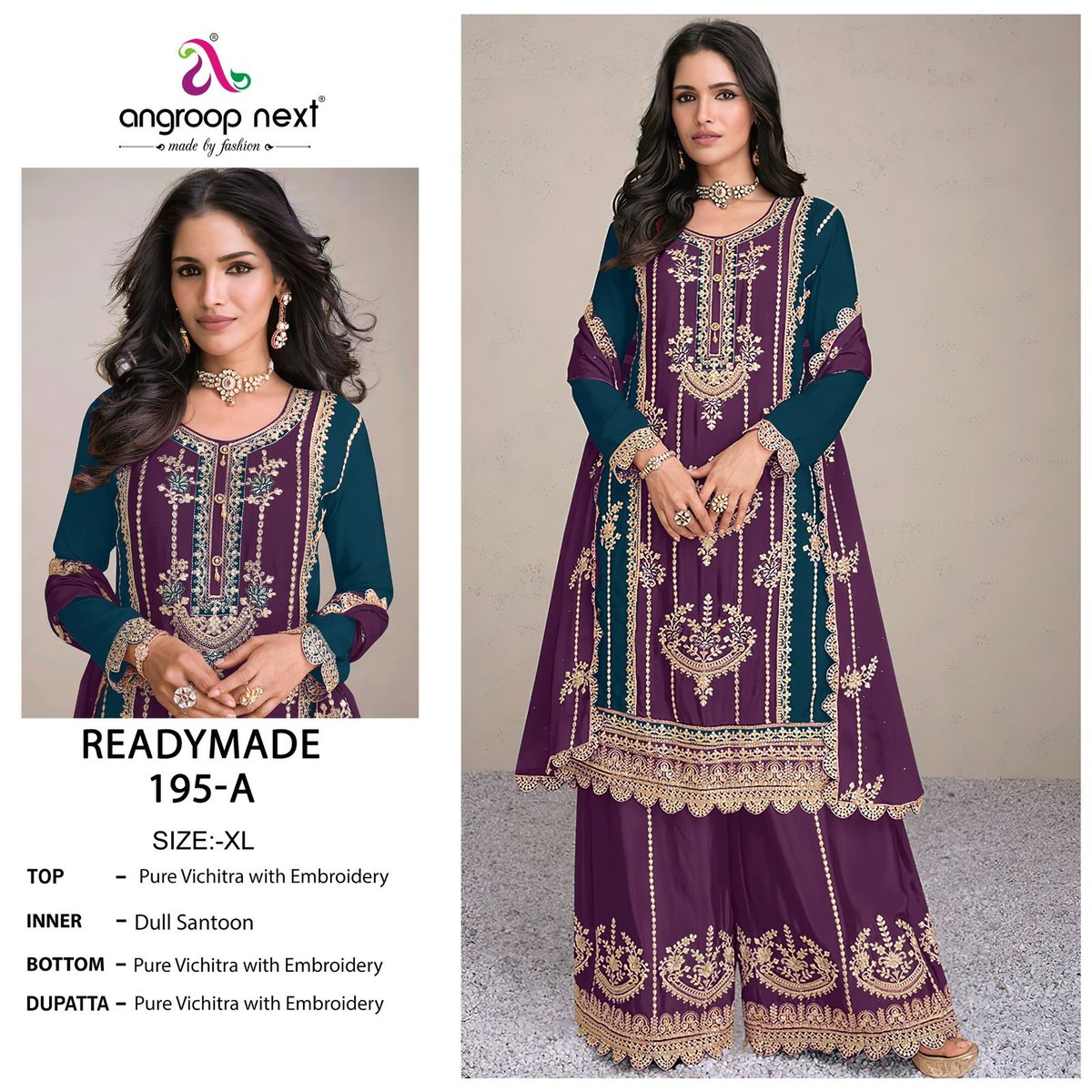 ANGROOP READYMADE COLLECTION 195-A TO 195-C 1