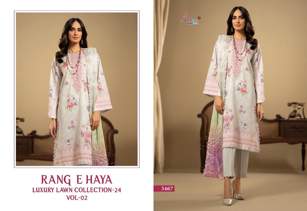 SHREE FAB RANG E HAYA LUX LAWN COLLECTION VOL-02 3464 TO 3469 4