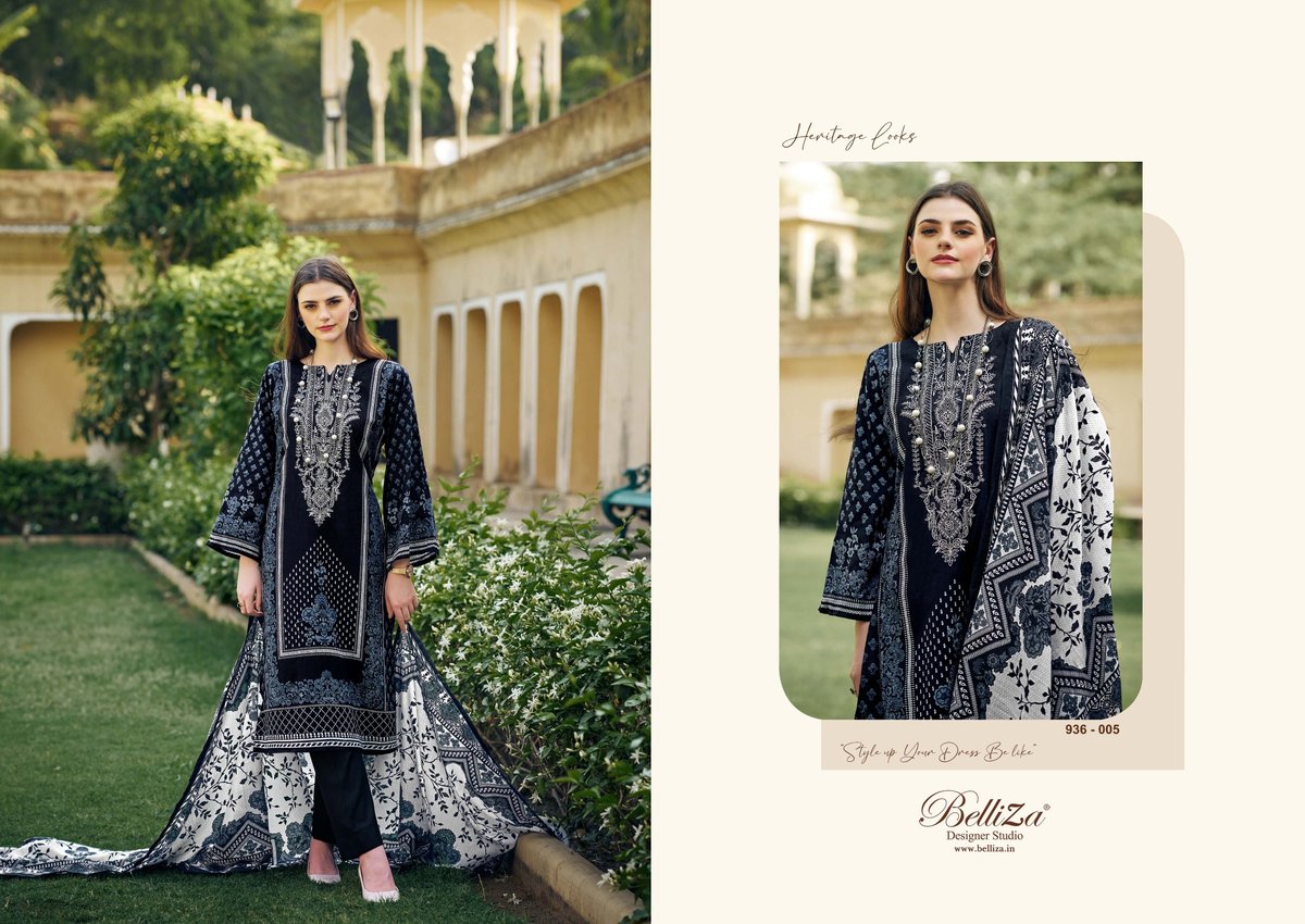 BELLIZA DESIGNER NAIRA BLACK AND WHITE-2 936-001 TO 936-008 5