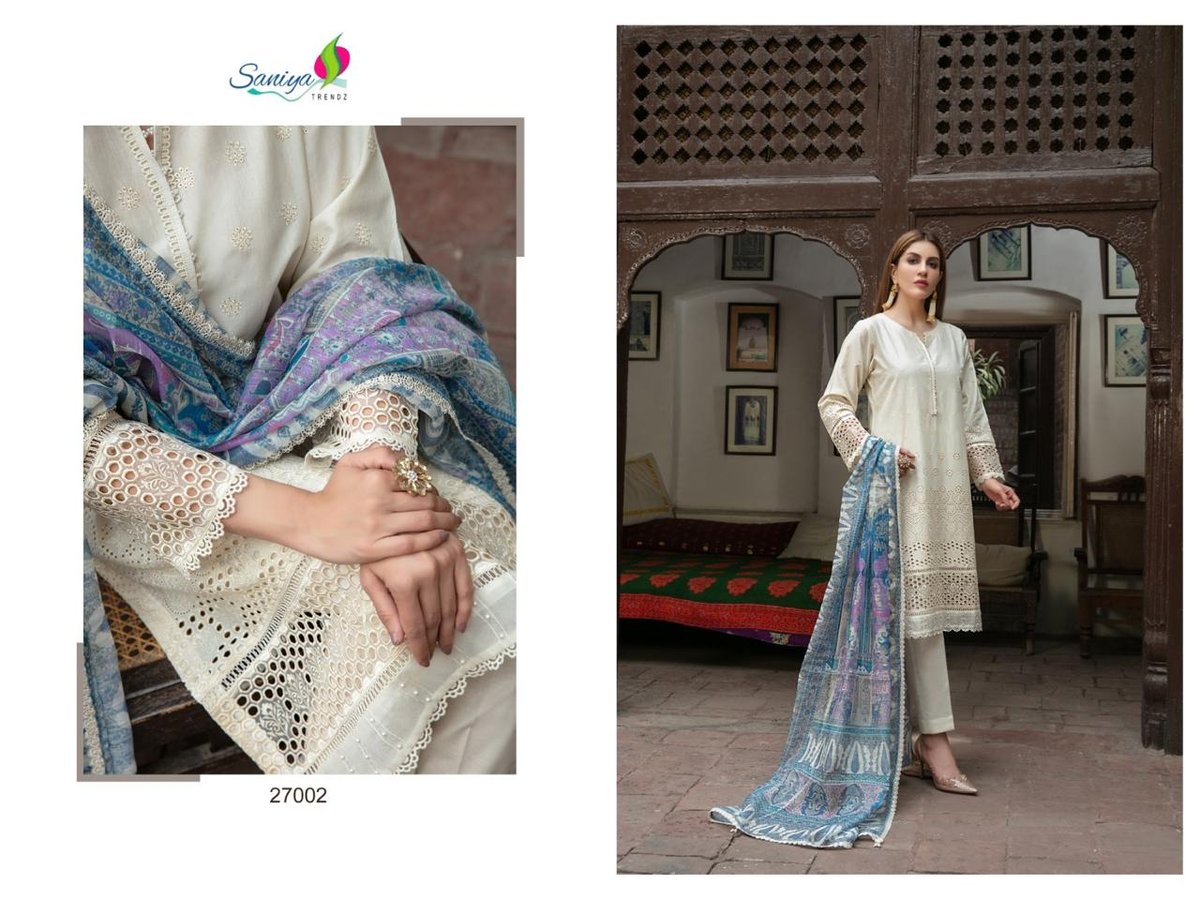 SANIYA TRENDZ MARIA B CHIKANKARI VOL-27 27001 TO 27003 2