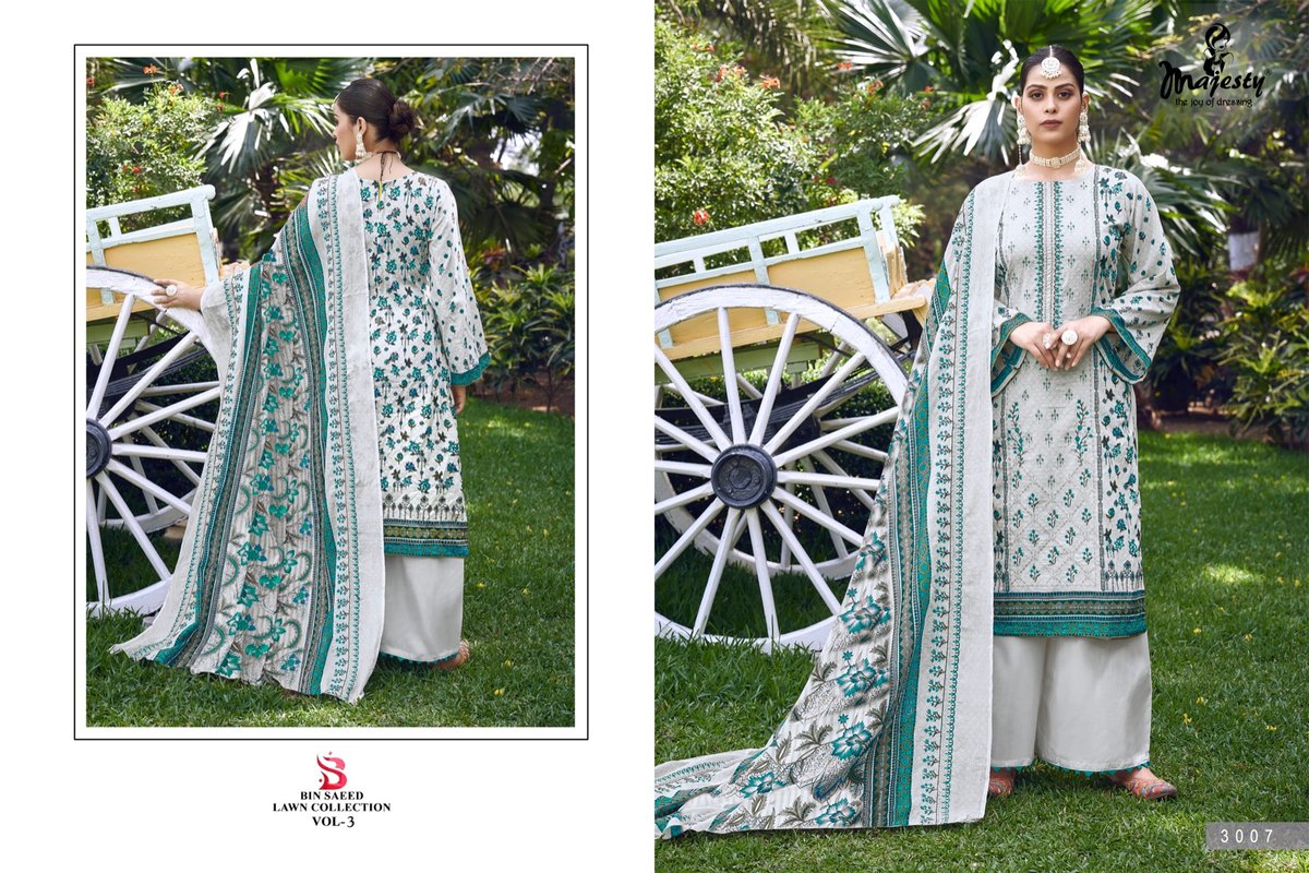 MAJESTY BIN SAEED LAWN COLLECTION VOL-3 3005 TO 3008 3