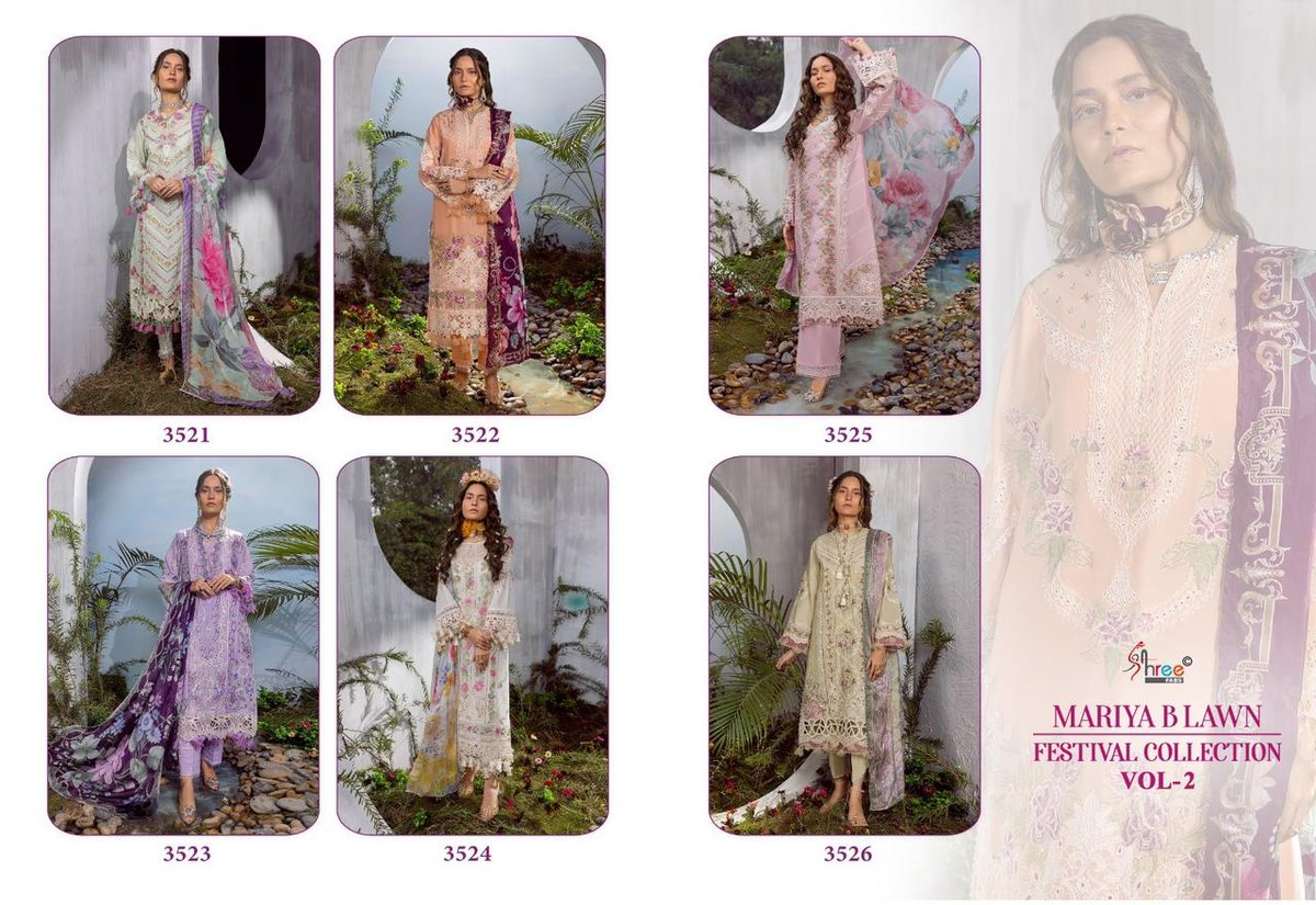 SHREE FAB MARIYA B LAWN FESTIVAL COLLECTION VOL-2 3521 TO 3526 7