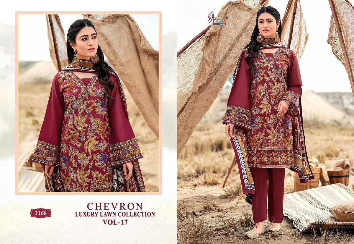 Shree Fab Chevron Luxury Lawn Collection Vol-17 3166-3173 Series 3