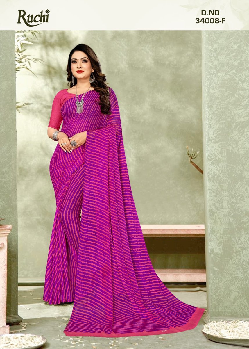 RUCHI SAREE STAR CHIFFON LEHRIYA 34008-A TO 34008-F 6