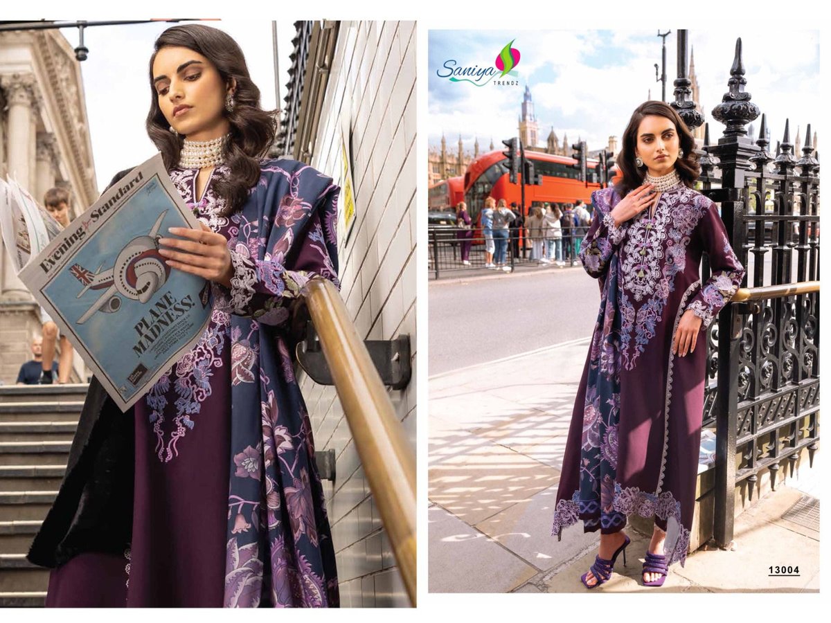 SANIYA TRENDZ NOOR CHIKANKARI VOL-13 13001 TO 13004 3
