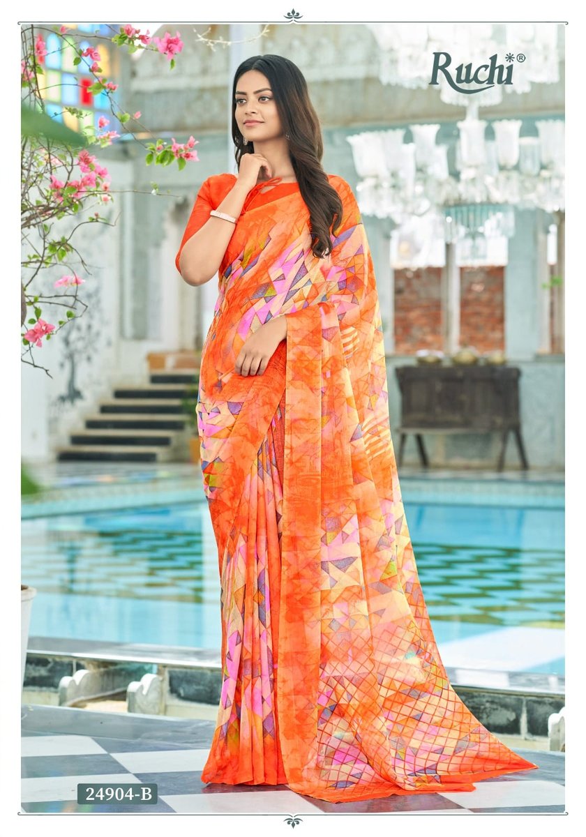 Ruchi Saree Star Chiffon 122nd Edition 24901 to 24906 Colors Series 8