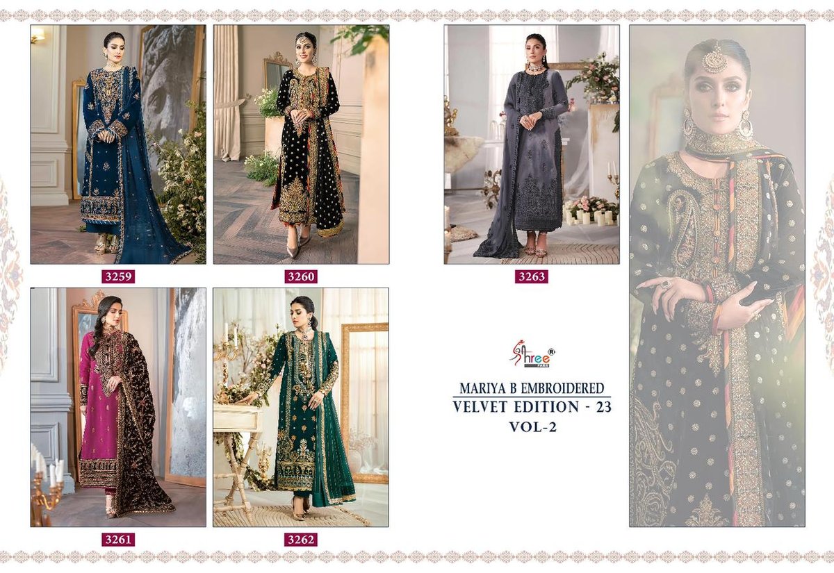 Shree Fab Mariya B Embroidered Velvet Edition 23 Vol-2 3259-3263 Series 6