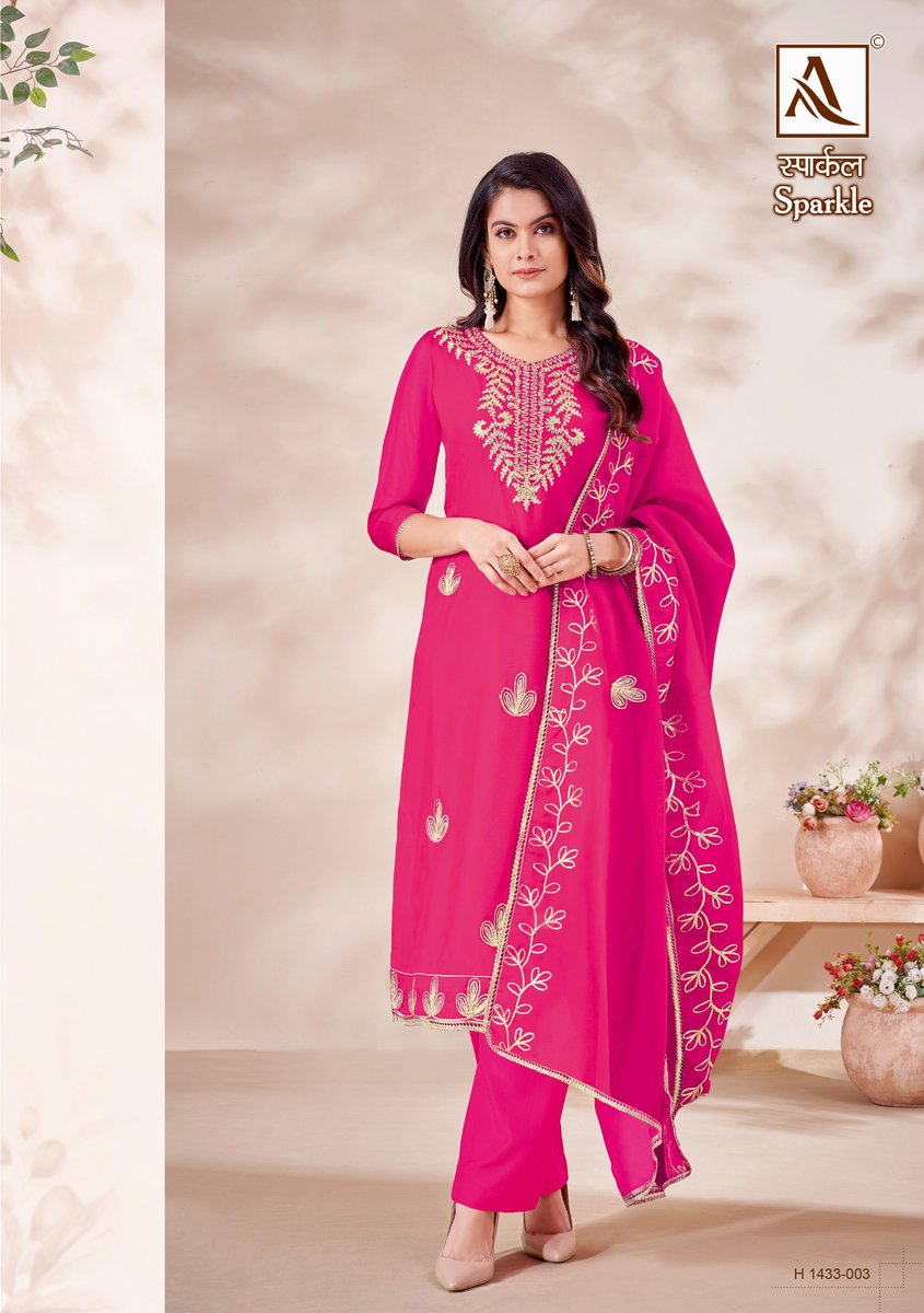 ALOK SUIT SPARKLE H-1433-001 TO H-1433-006 3