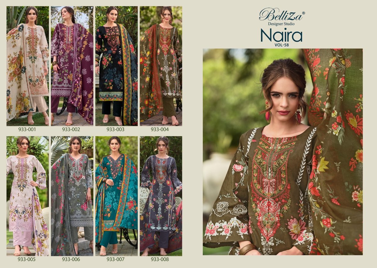 BELLIZA DESIGNER NAIRA VOL-58 933-001 TO 933-008 9