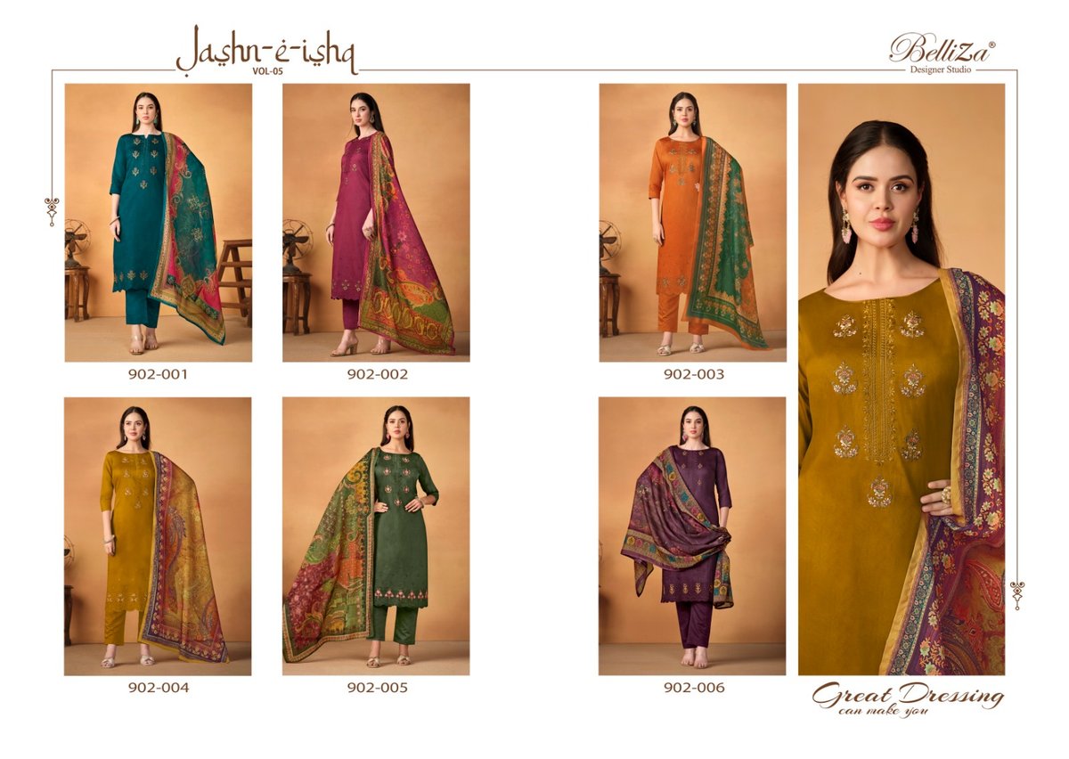 BELLIZA DESIGNER JASHN-E-ISHQ VOL-5 902-001 TO 902-006 7