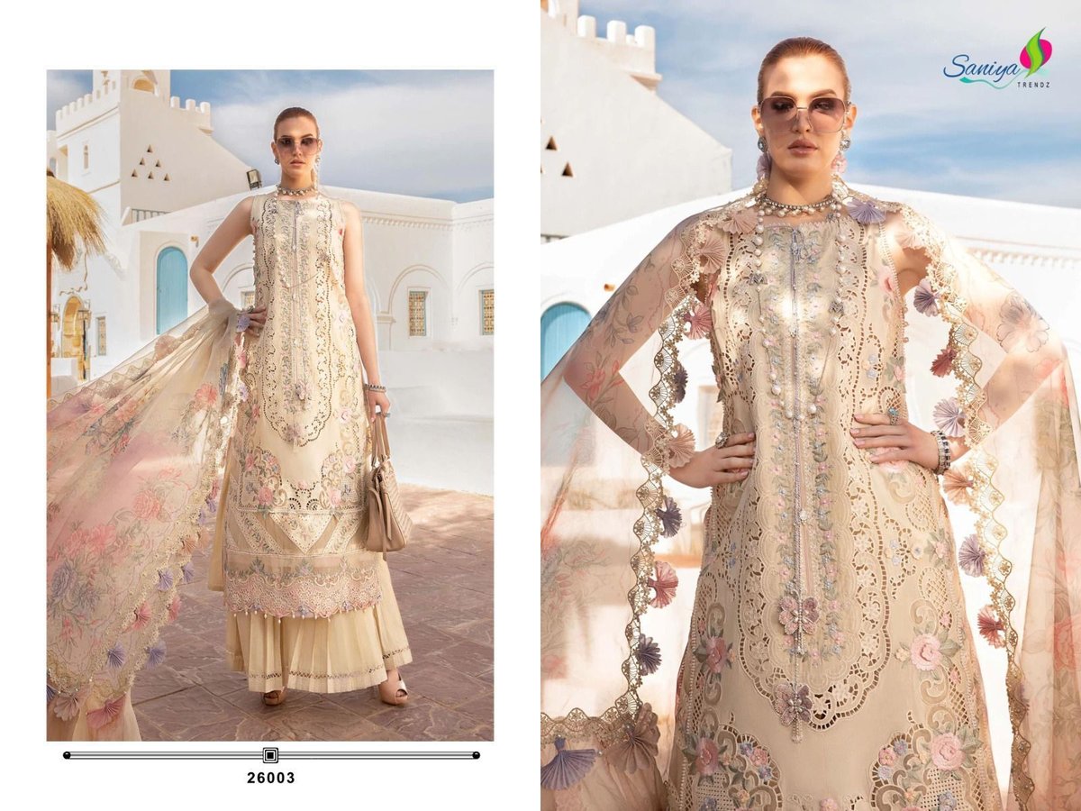 SANIYA TRENDZ MARIA B LAWN VOL-26 26001 TO 26004 3