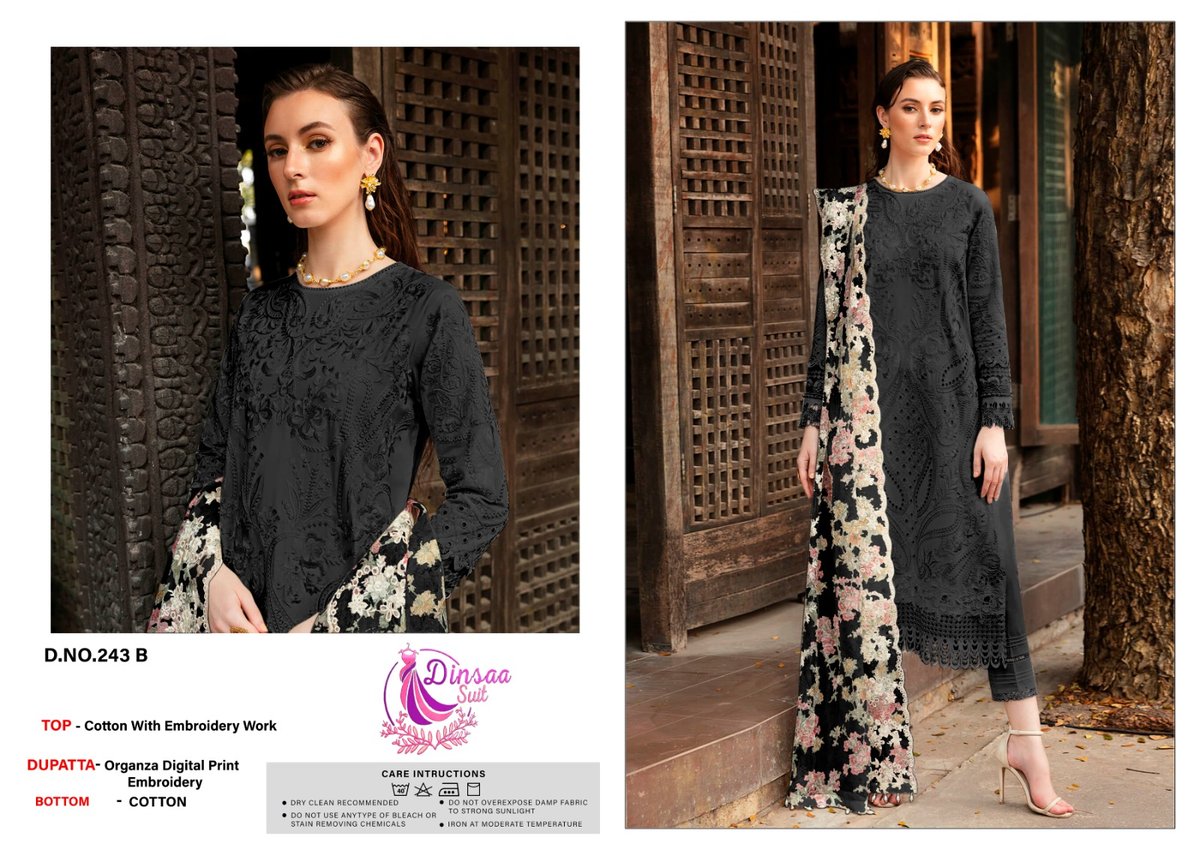DINSAA SUIT SUPER HIT WHITE & BLACK 243-A TO 243-B 2