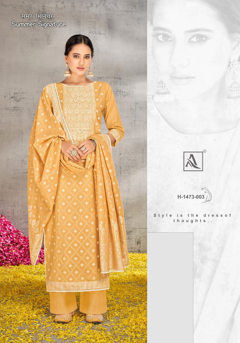 ALOK SUIT SUMMER SIGNATURE H-1473-001 TO H-1473-006 3