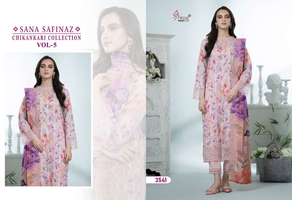 SHREE FABS SANA SAFINAZ CHIKANKARI COLLECTION VOL-05 3541 TO 3546 1