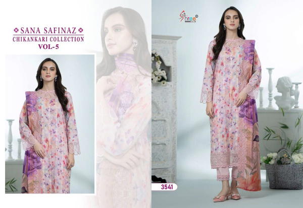 SHREE FABS SANA SAFINAZ CHIKANKARI COLLECTION VOL-05 3541 TO 3546
