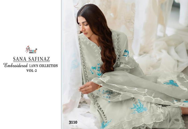 Shree Fab Sana Safinaz Embroidered Lawn Collection Vol-2 3110-3117 Series