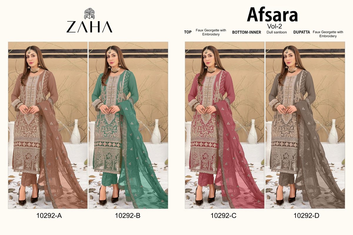 ZAHA AFSARA VOL-2 10292-A TO 10292-D 5