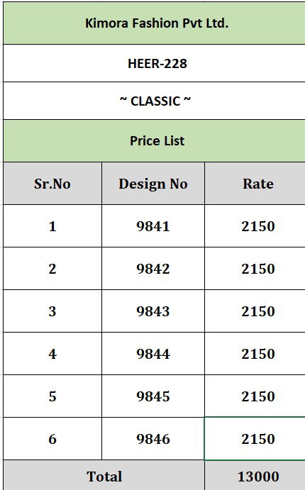 KIMORA FASHION HEER CALSSLC SERIES 9841 TO 9846 16