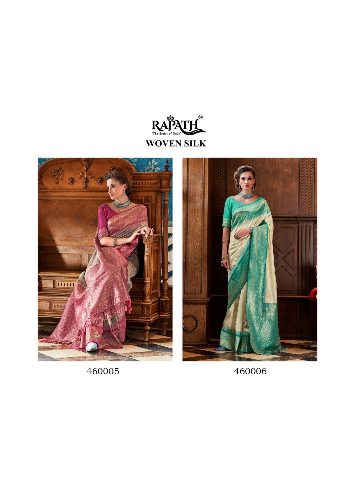 RAJPATH FABRICS- ROSE BERRY SILK SERIES 460001 TO 440006 19