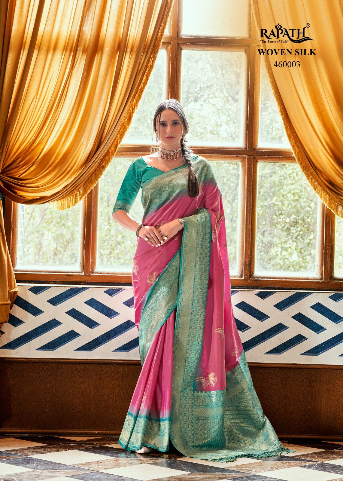 RAJPATH FABRICS- ROSE BERRY SILK SERIES 460001 TO 440006 13