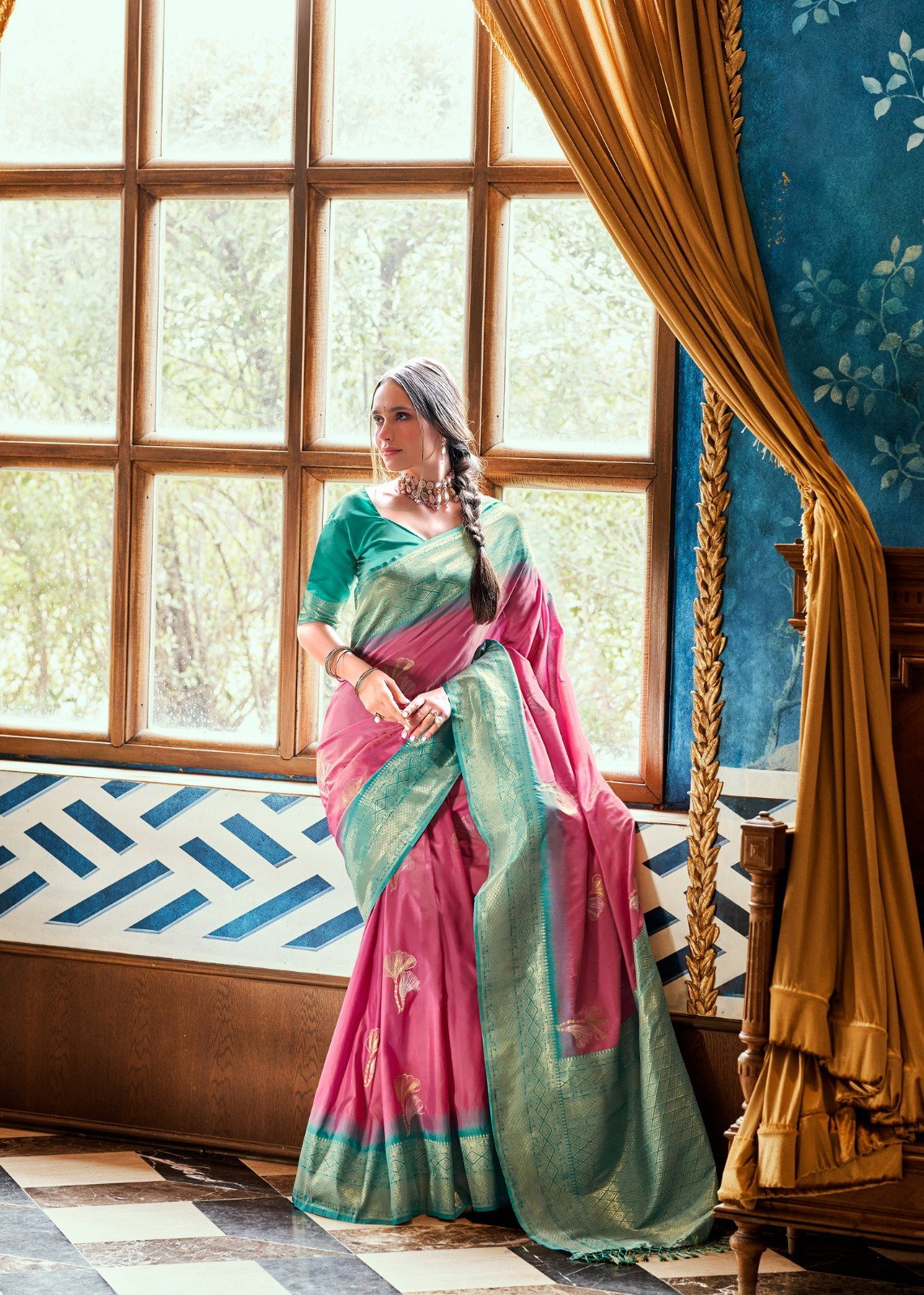 RAJPATH FABRICS- ROSE BERRY SILK SERIES 460001 TO 440006 8