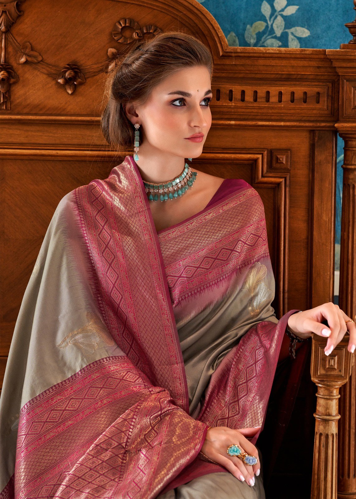 RAJPATH FABRICS- ROSE BERRY SILK SERIES 460001 TO 440006 6