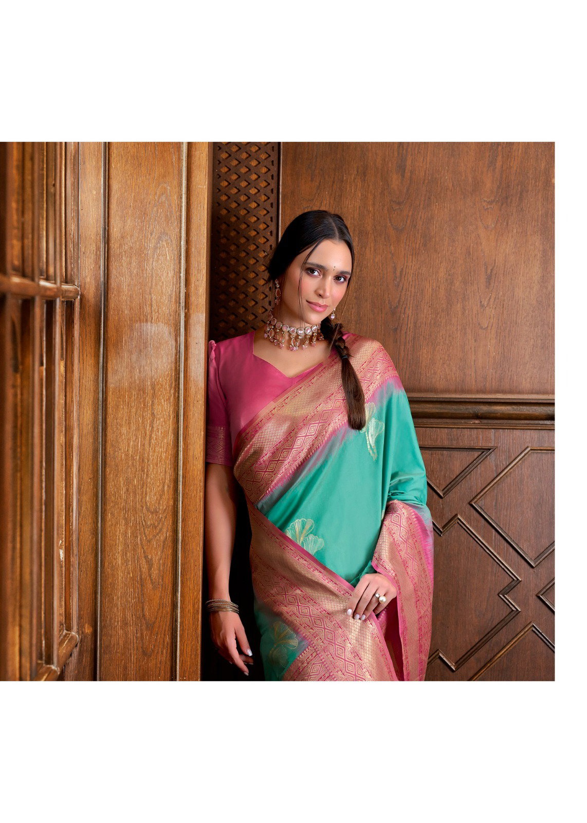 RAJPATH FABRICS- ROSE BERRY SILK SERIES 460001 TO 440006 5