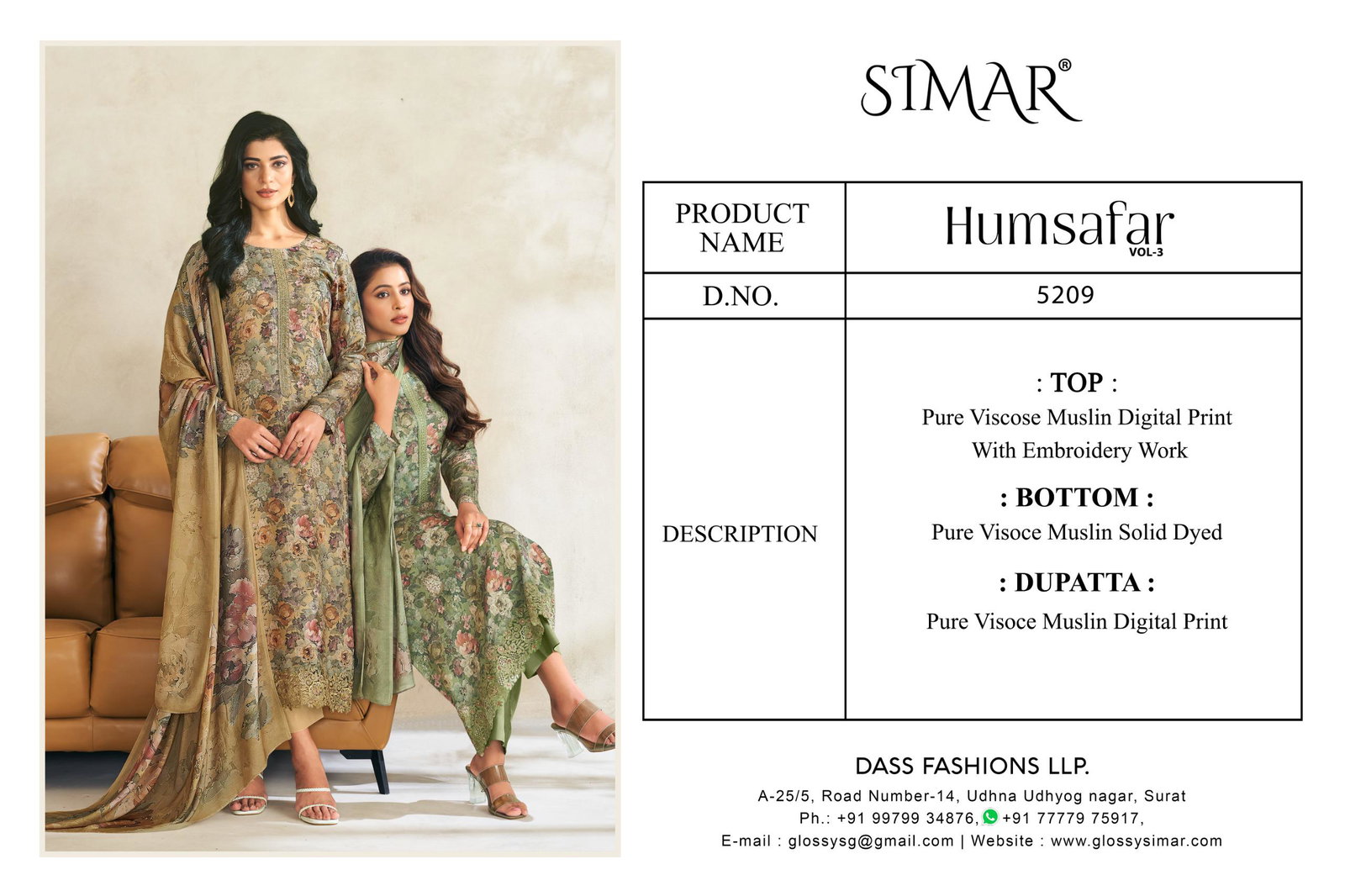 GLOSSY SIMAR HAMSAFAR SERIES 5209A TO 5209D 9