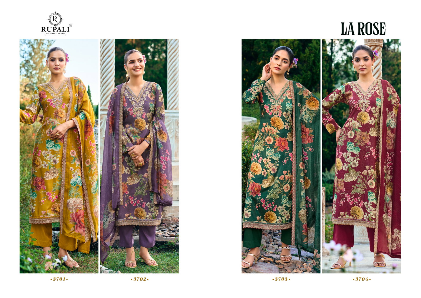 RUPALI FASHION TRENDZ LA ROSE 3701-3704 SERIES SALWAR SUIT 4