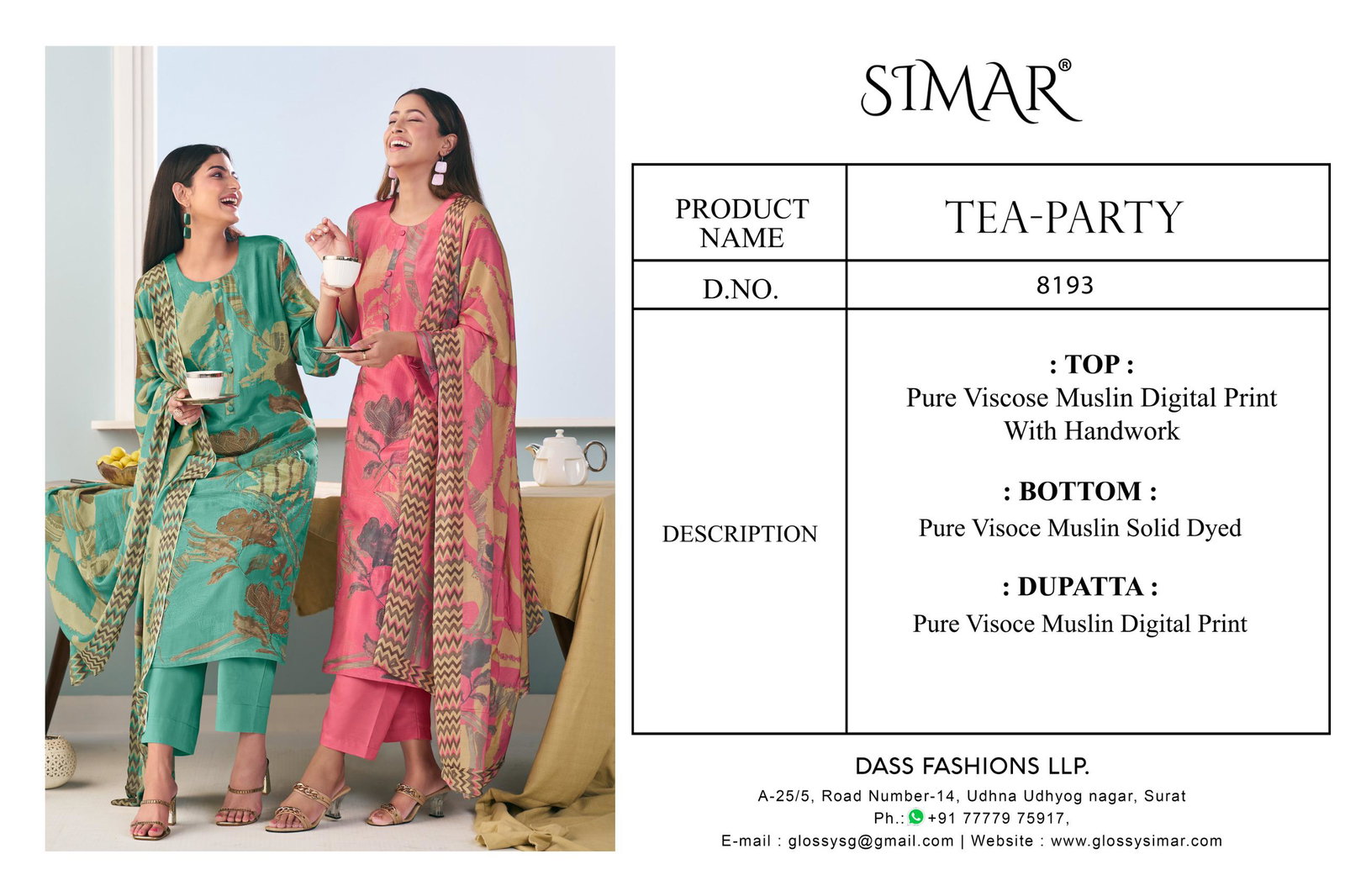 GLOSSY SIMAR TEA-PARTY SERIES 8193A TO 8193D 1