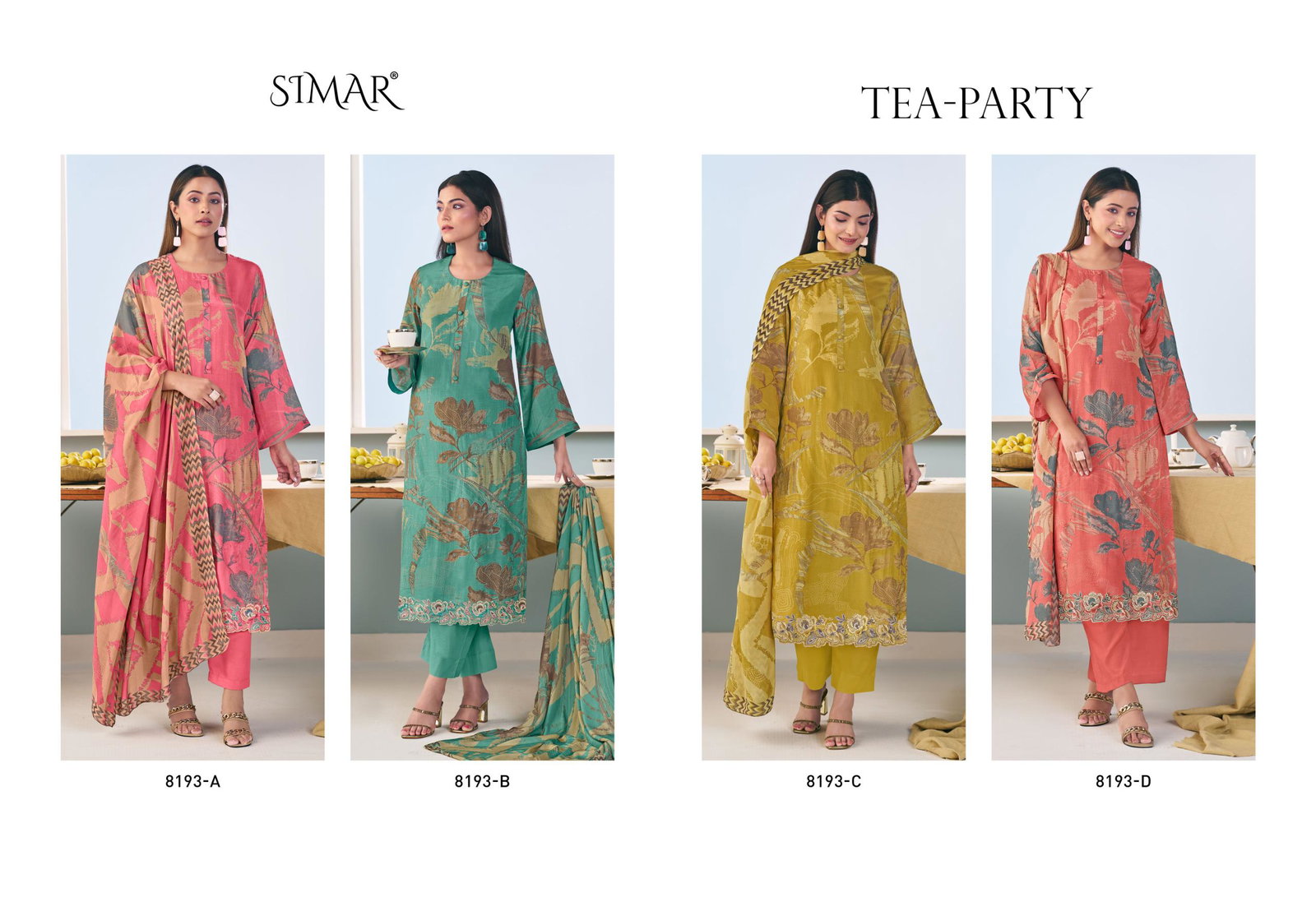 GLOSSY SIMAR TEA-PARTY SERIES 8193A TO 8193D 8