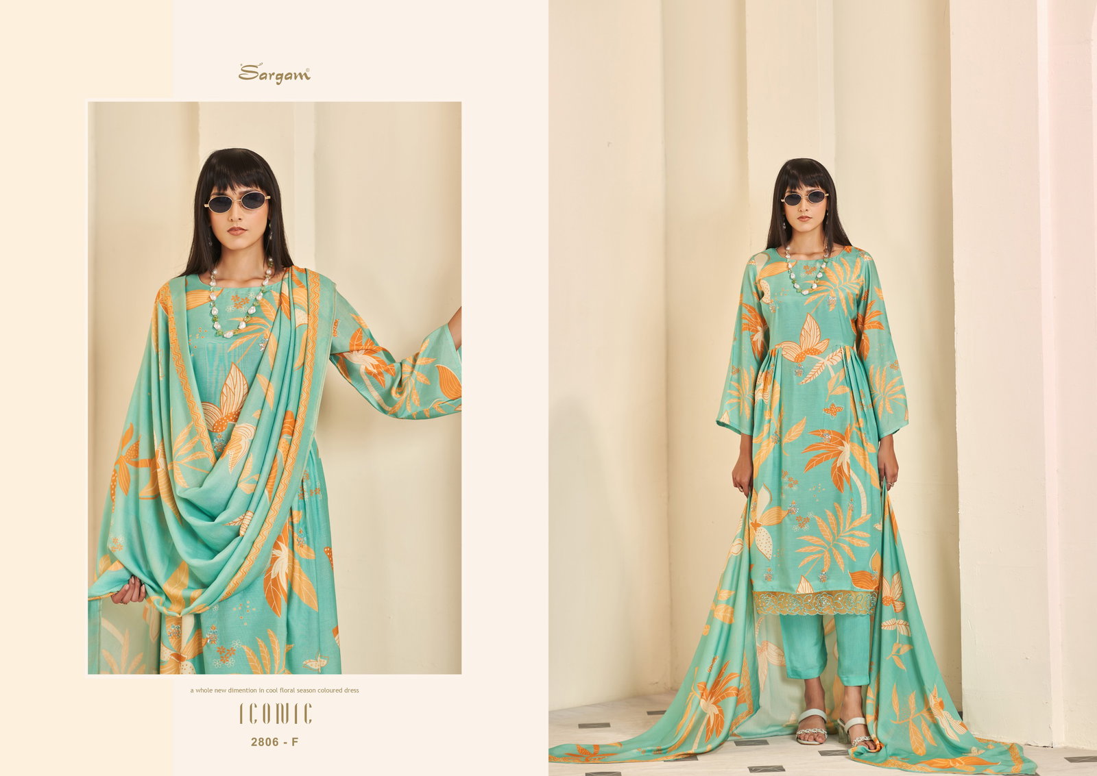 SARGAM PRINT ICONIC VOL -3 SERIES 2802A TO 2802F 5