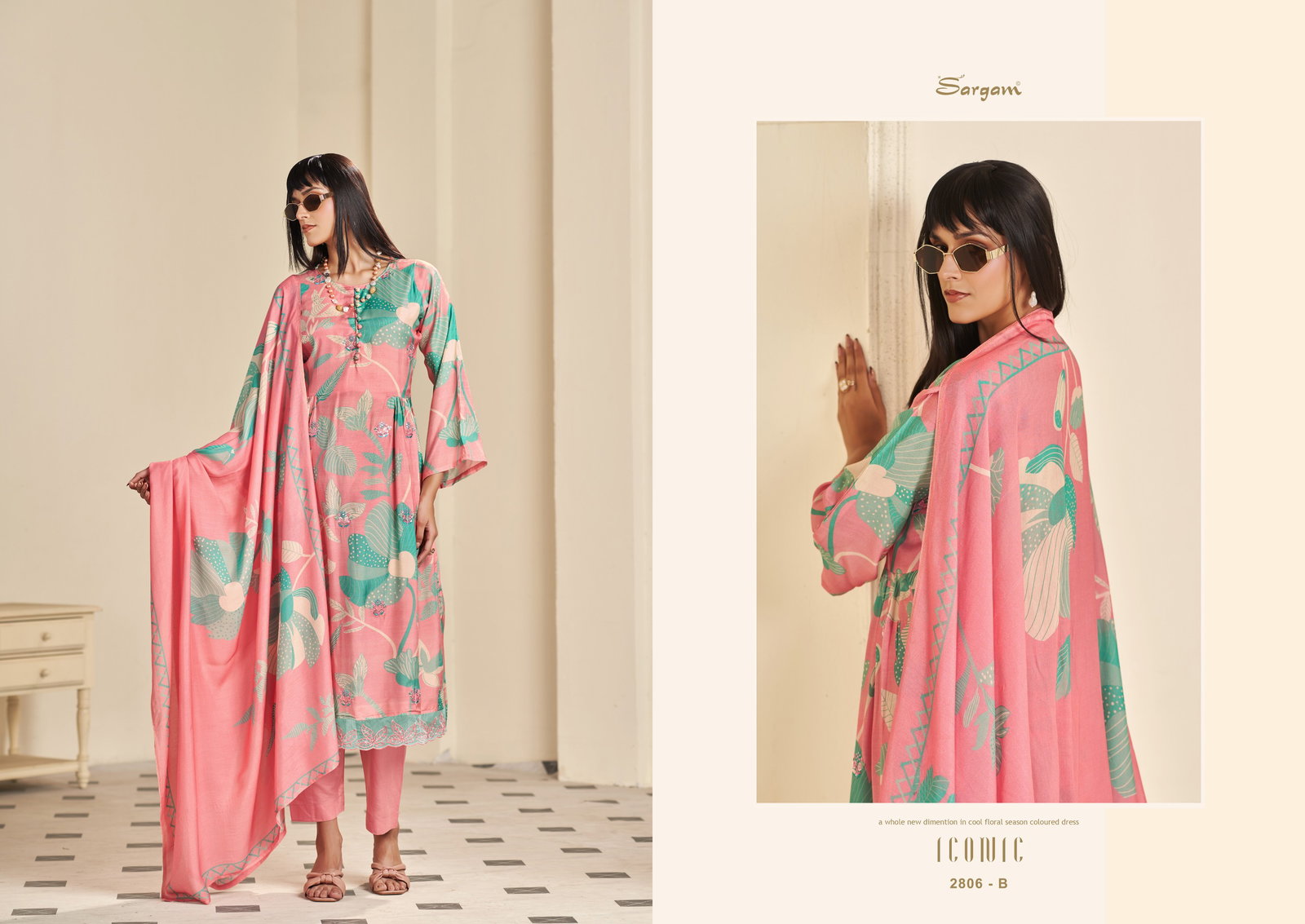 SARGAM PRINT ICONIC VOL -3 SERIES 2802A TO 2802F 6